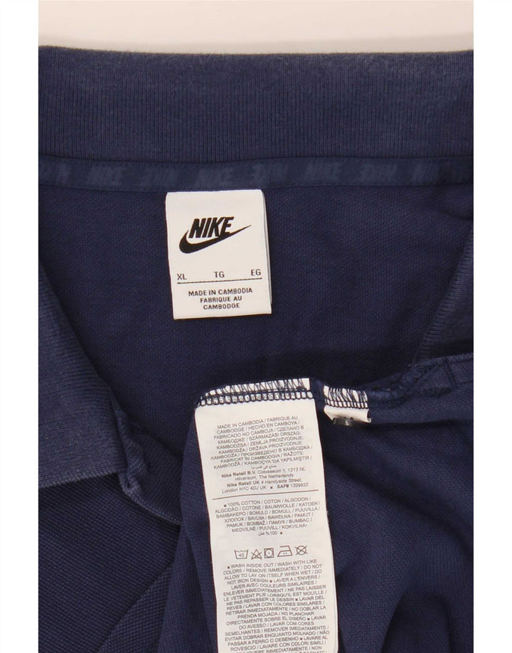 Tricou polo Nike pentru bărbați XL, bumbac bleumarin