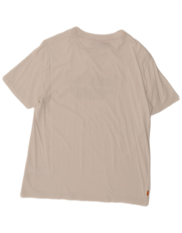 Tricou grafic Timberland pentru bărbați Top mediu din bumbac alb