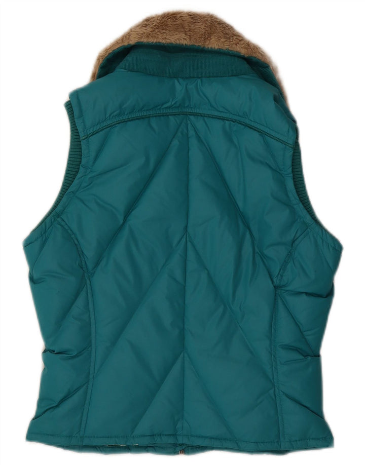 TOMMY HILFIGER Gilet căptușit pentru femei UK 10 Small Turcoaz Nylon