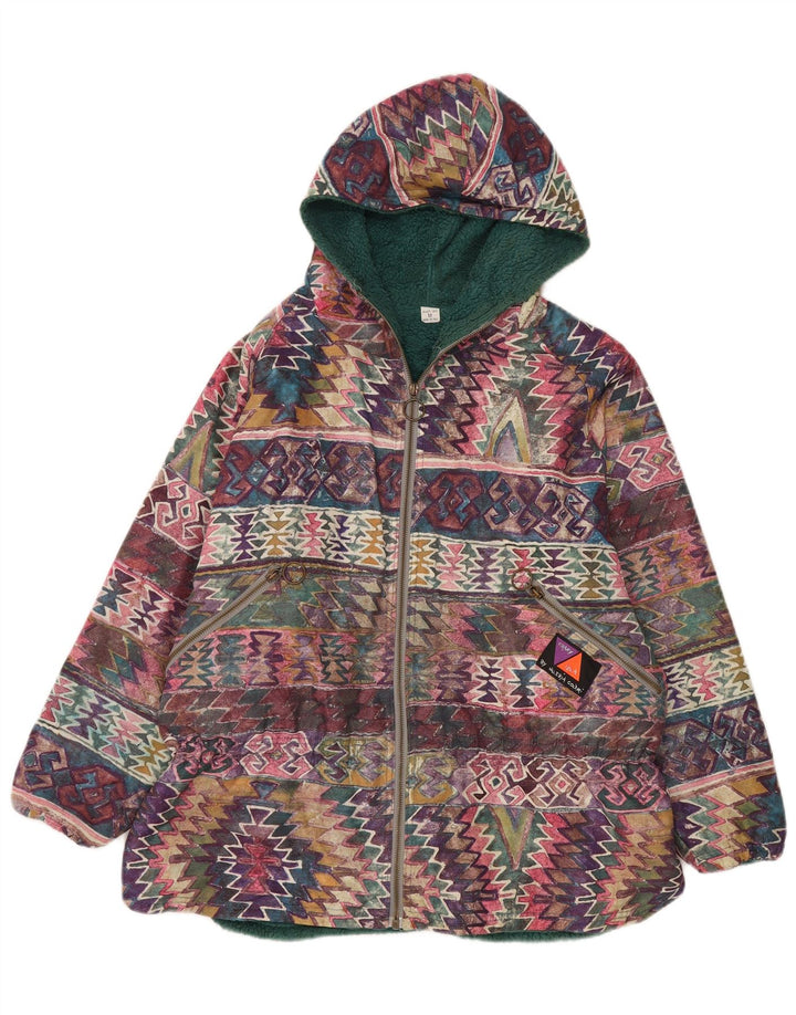 Crazy Idea Jachetă Windbreaker pentru femei cu glugă UK 14 Medium Multicolor