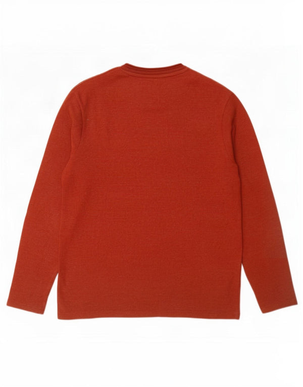 Zara Mens Crew Neck Jumper Sweater Medium Red Cotton