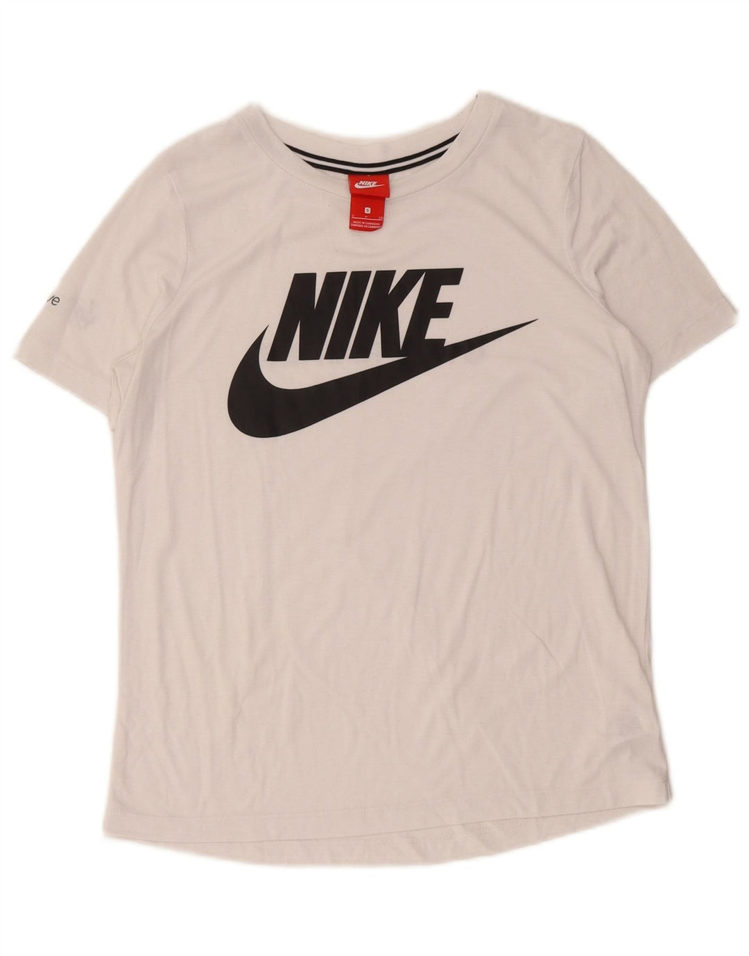 Tricou grafic Nike pentru femei Top UK 10 Small Poliester alb
