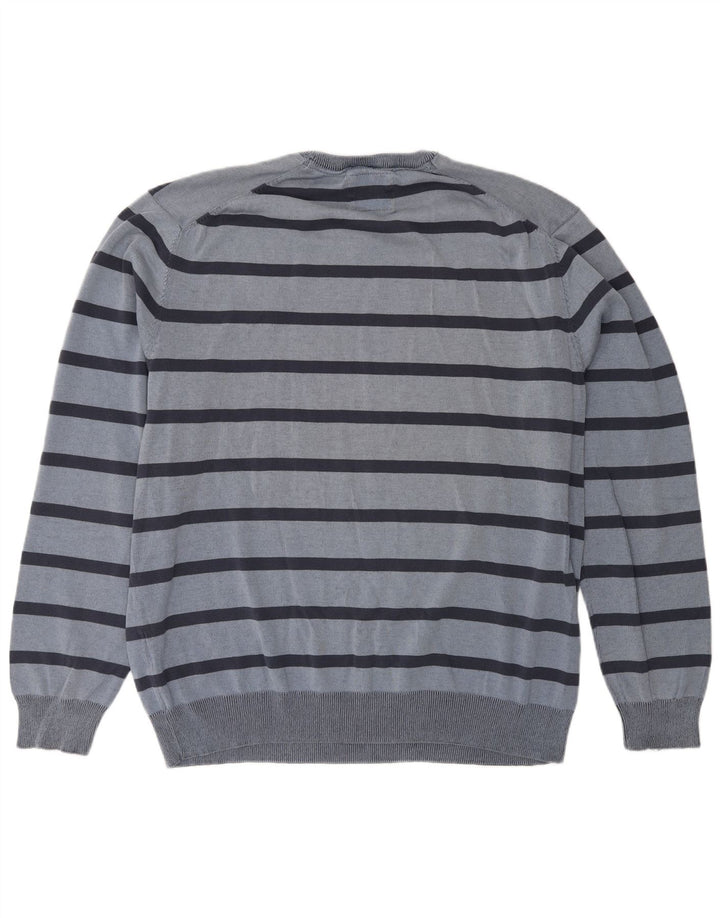 Pulover pentru bărbați Canda cu gât roșu, 2XL, cu dungi albastre