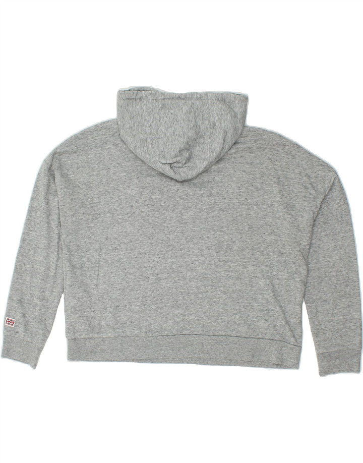 LEVI'S Womens Oversized Graphic Hoodie Jumper UK 10 Small Grey Flecked Vintage Levi's and Second-Hand Levi's from Messina Hembry 