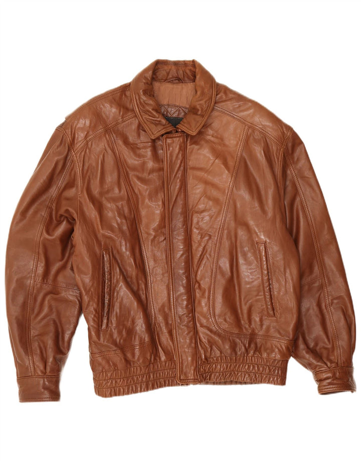 Jachetă din piele vintage pentru bărbați IT 50 Large Brown