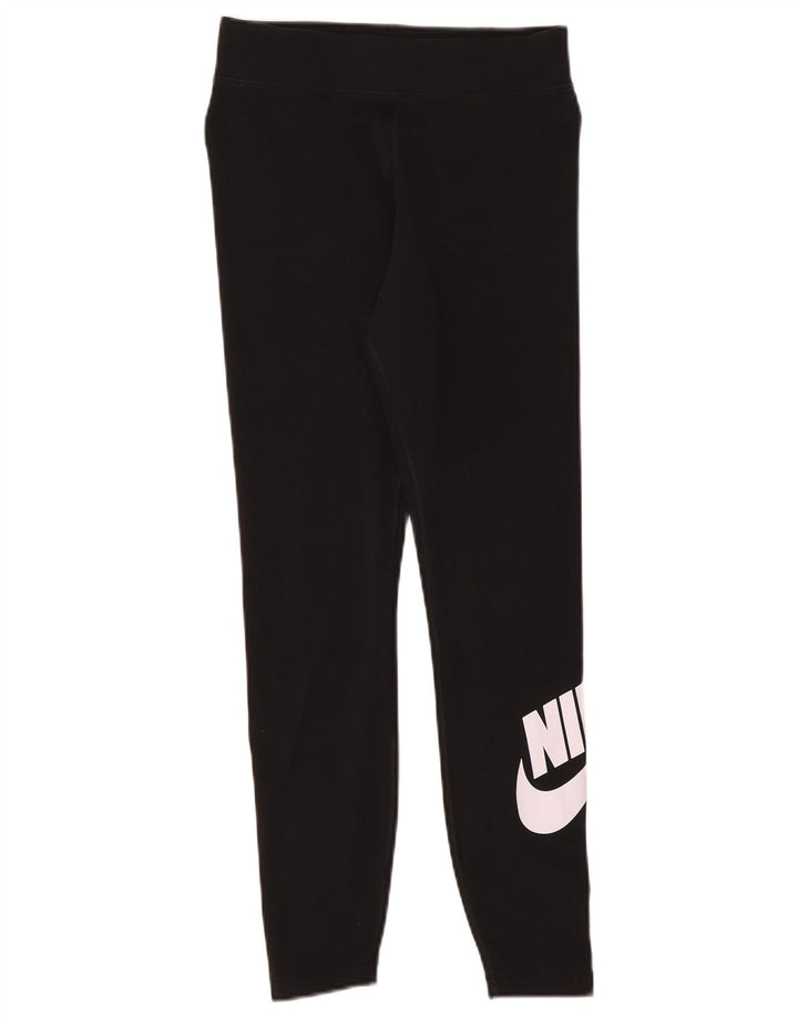 Leggings grafic Nike pentru femei UK 12, bumbac mediu negru