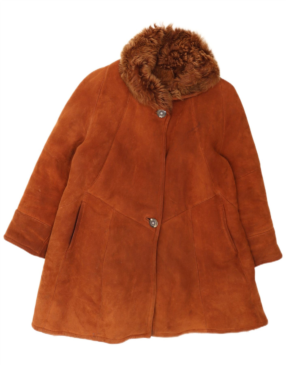 Palton supradimensionat din shearling pentru femei AC IT 42 maro mediu