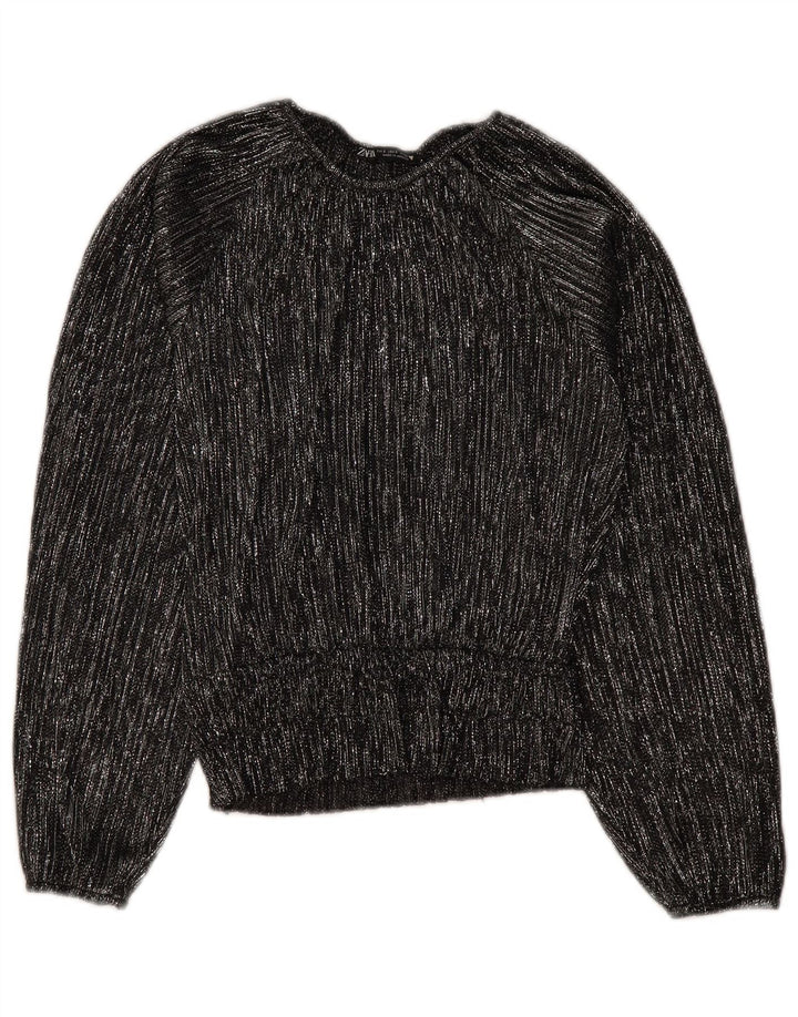 Bluză cu mânecă lungă supradimensionată pentru femei ZARA UK 10 Mic cu dungi negre