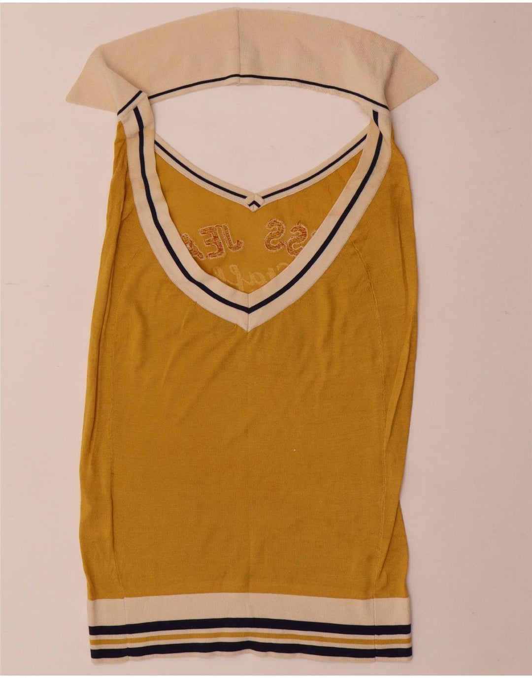 Top cu halter grafic pentru femei Guess UK 12 Medium Yellow Colorblock Silk