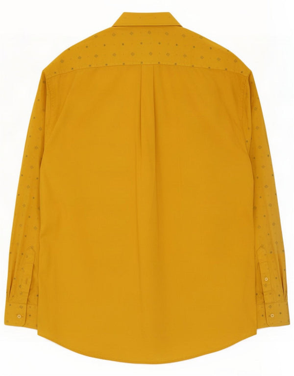 Enara Camice Mens Shirt Large Yellow Spotted Cotton
