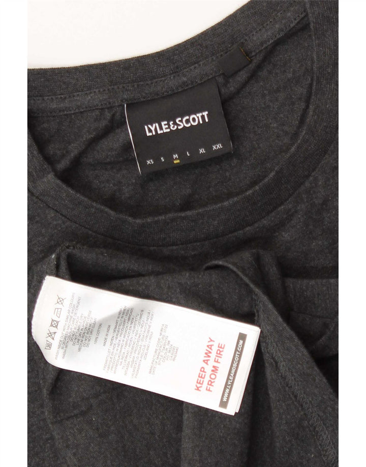Tricou pentru bărbați Lyle & Scott Top din bumbac gri mediu