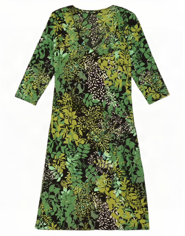 Rochie de bază Wallis pentru femei mici cu mâneci 3/4 UK 8, mică, verde, viscoză florală