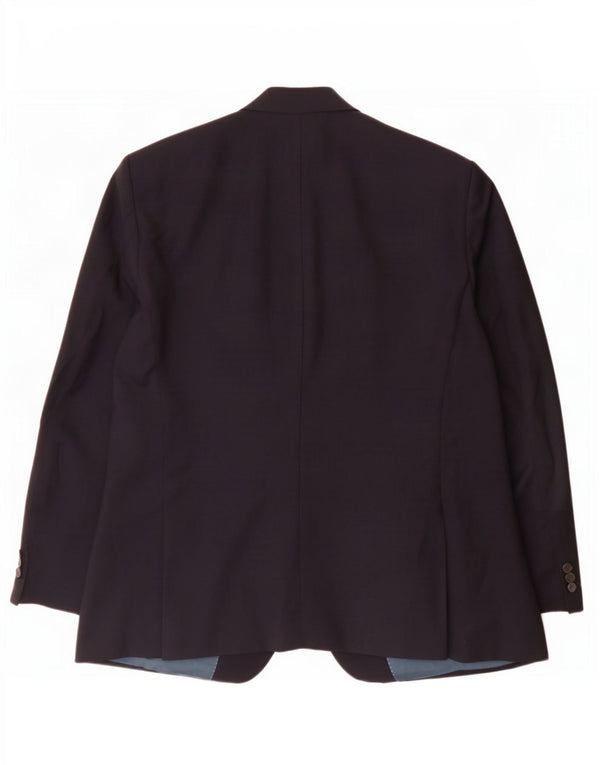 Blazer pentru bărbați Hugo Boss, cu 2 nasturi, UK 42 XL, lână cu dungi, albastru bleumarin