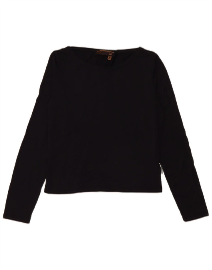 Gas Crop Top pentru femei cu mânecă lungă UK 10 Poliamidă neagră mică