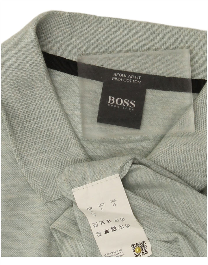 Cămașă polo Hugo Boss pentru bărbați, bumbac verde mare