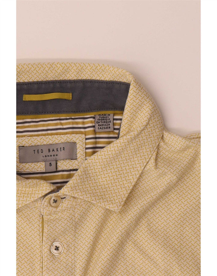 Tricou polo pentru bărbați Ted Baker Mărimea 5 XL Bumbac cu pete galbene