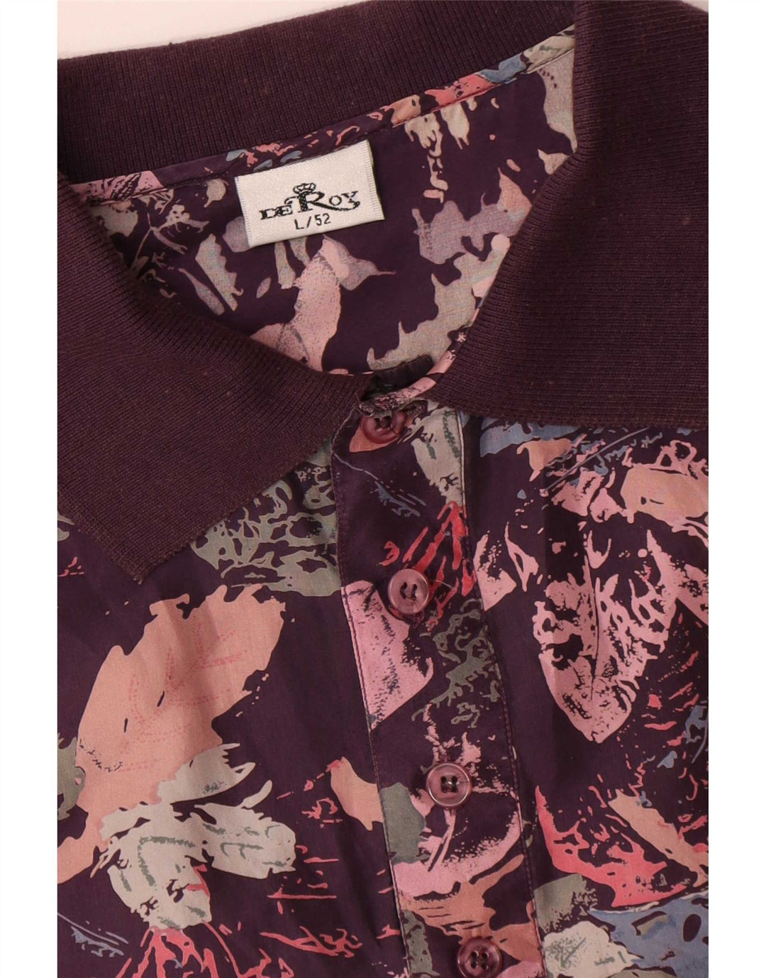 Cămașă Vintage Pulover Bărbați IT 52 Mătase Florală Multicoloră Mare