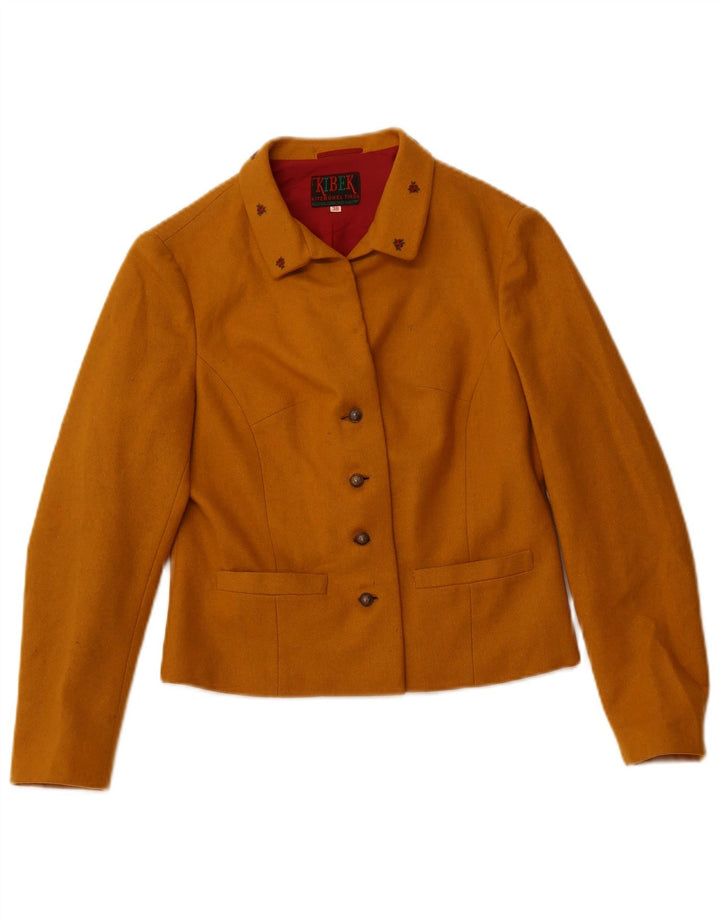 Jachetă pentru femei VINTAGE cu 4 nasturi IT 38 XS Bumbac galben