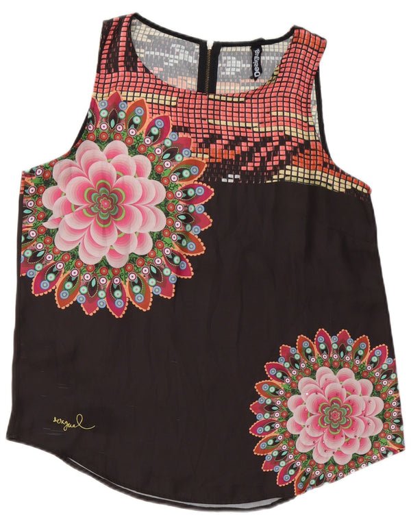 Bluză fără mâneci pentru femei Desigual UK 16 Large Black Floral