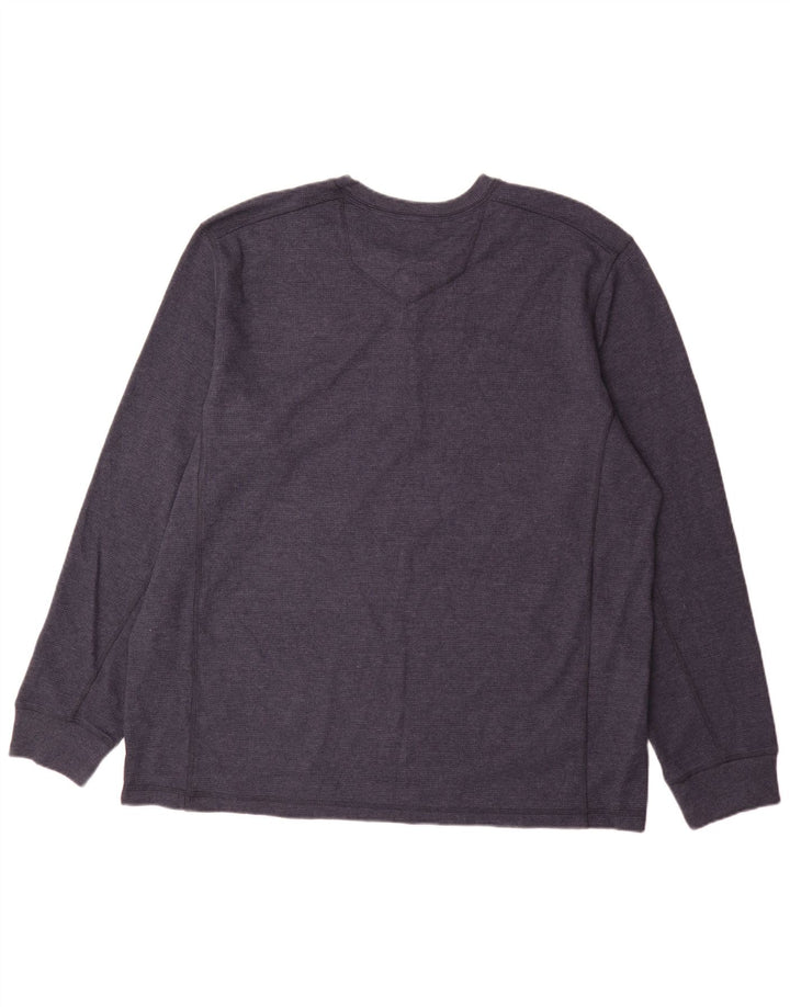 Eddie Bauer Top pentru bărbați cu mânecă lungă 2XL, bumbac bleumarin