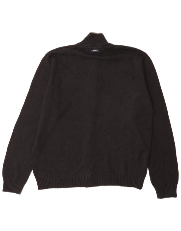 Pulover Nautica pentru bărbați cardigan mare bumbac bleumarin