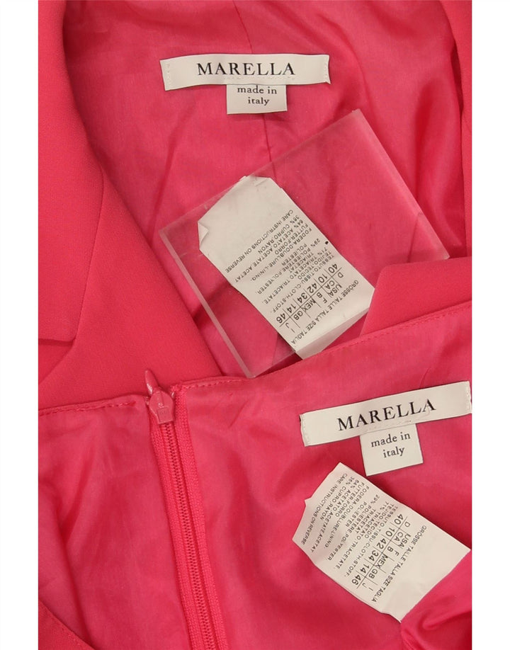 Marella Womens 1 Button 2 Piece Set UK 14 Large Pink Triacetate