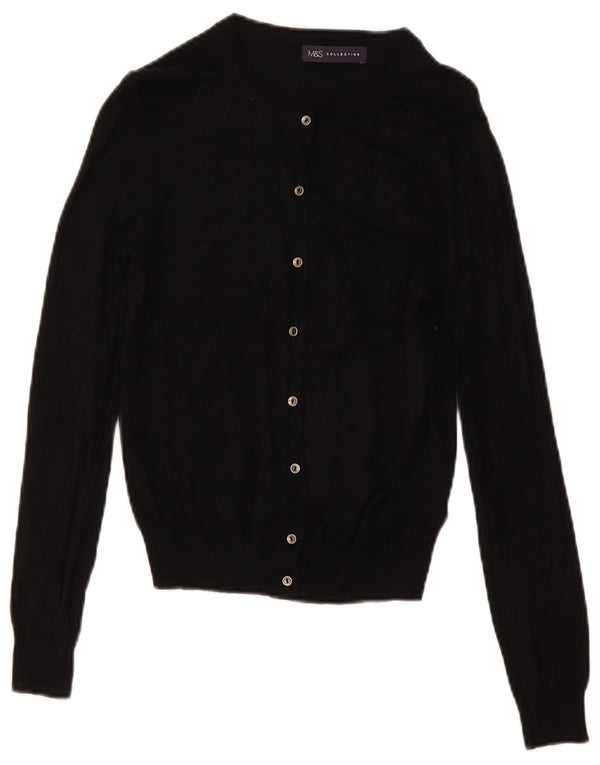 Marks & Spencer Pulover Crop Cardigan pentru Femei UK 10 Small Black Viscose