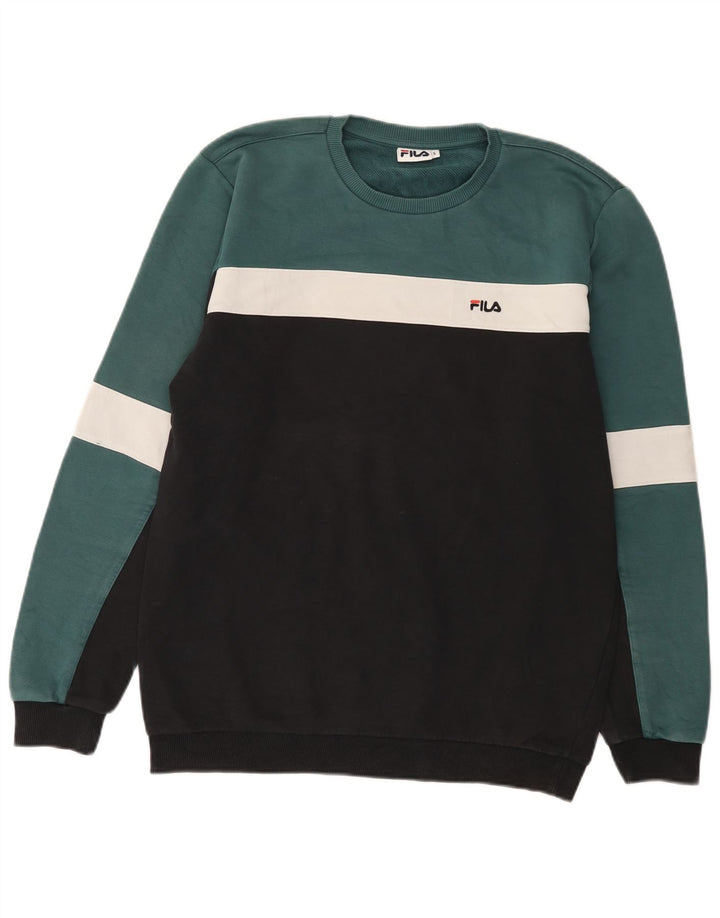 Pulover Fila pentru bărbați, mare, negru, color block, bumbac