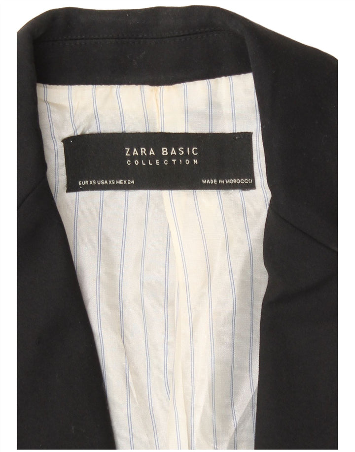 Jachetă pentru femei Zara cu 1 nasture, UK 6 XS, bumbac negru