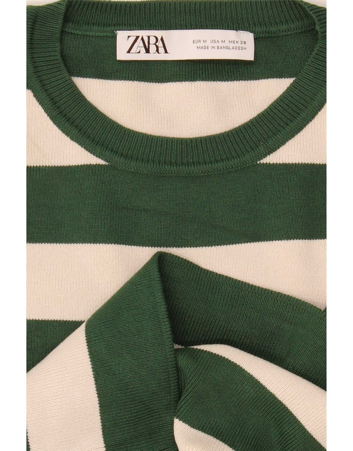 Crop Top pentru femei Zara cu mânecă lungă UK 12 Medium Green Dunge