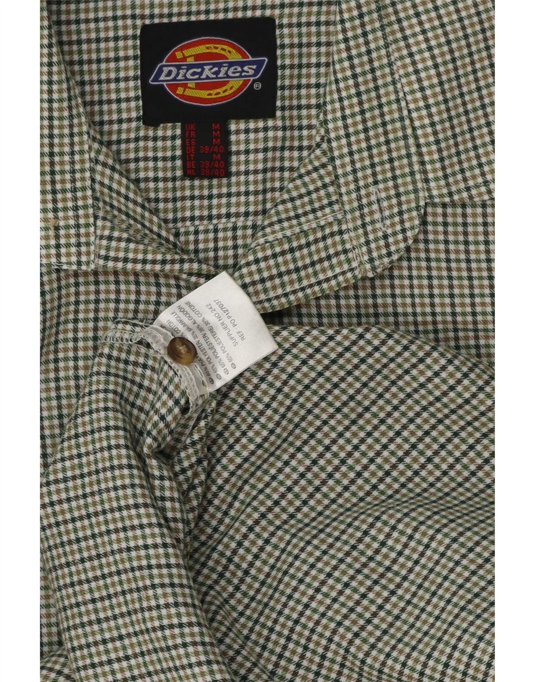 Cămașă Dickies pentru bărbați, poliester verde mediu cu picior de gală