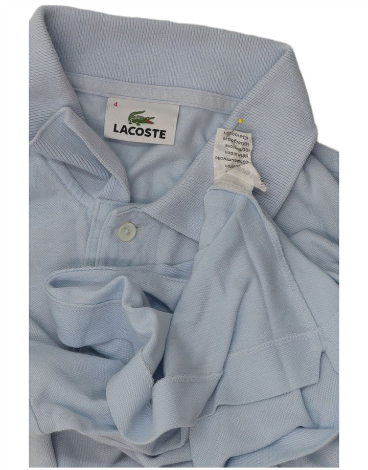 Tricou polo Lacoste pentru bărbați, mărimea 4, bumbac albastru mediu