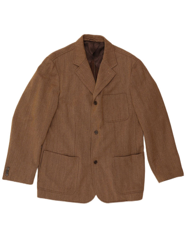 Luciano Barbera jachetă pentru bărbați cu 3 nasturi IT 54 2XL maro lână clasică