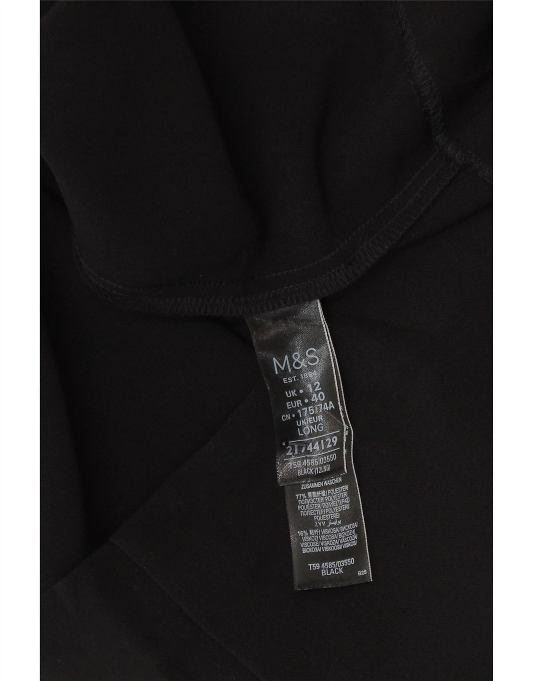 Fusta creion pentru femei Marks & Spencer UK 12 Medium W30 Poliester negru