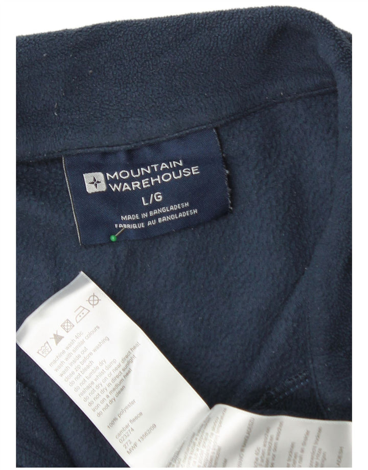 MOUNTAIN WAREHOUSE Pulover pentru bărbați, cu fermoar și gât, din lână, mare, albastru, poliester