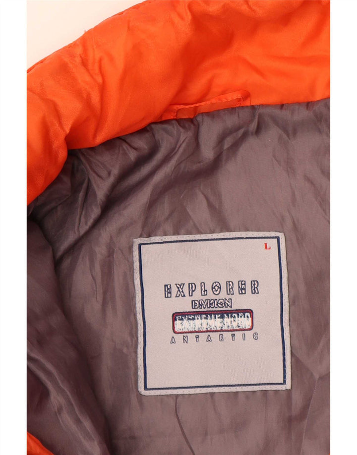 Jachetă de schi cu grafică Explorer pentru bărbați UK 40 Large Orange