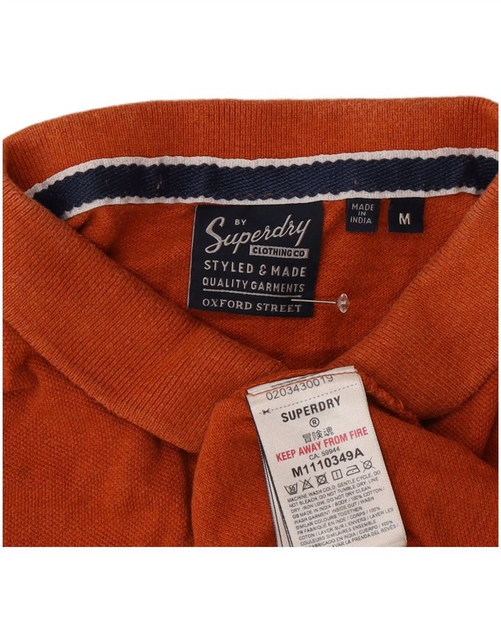 Tricou polo grafic pentru bărbați Superdry, bumbac portocaliu mediu