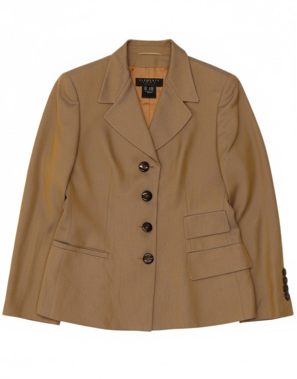 Jachetă Escada pentru femei Elements Blazer UK 12 Medium Bej Herringbone