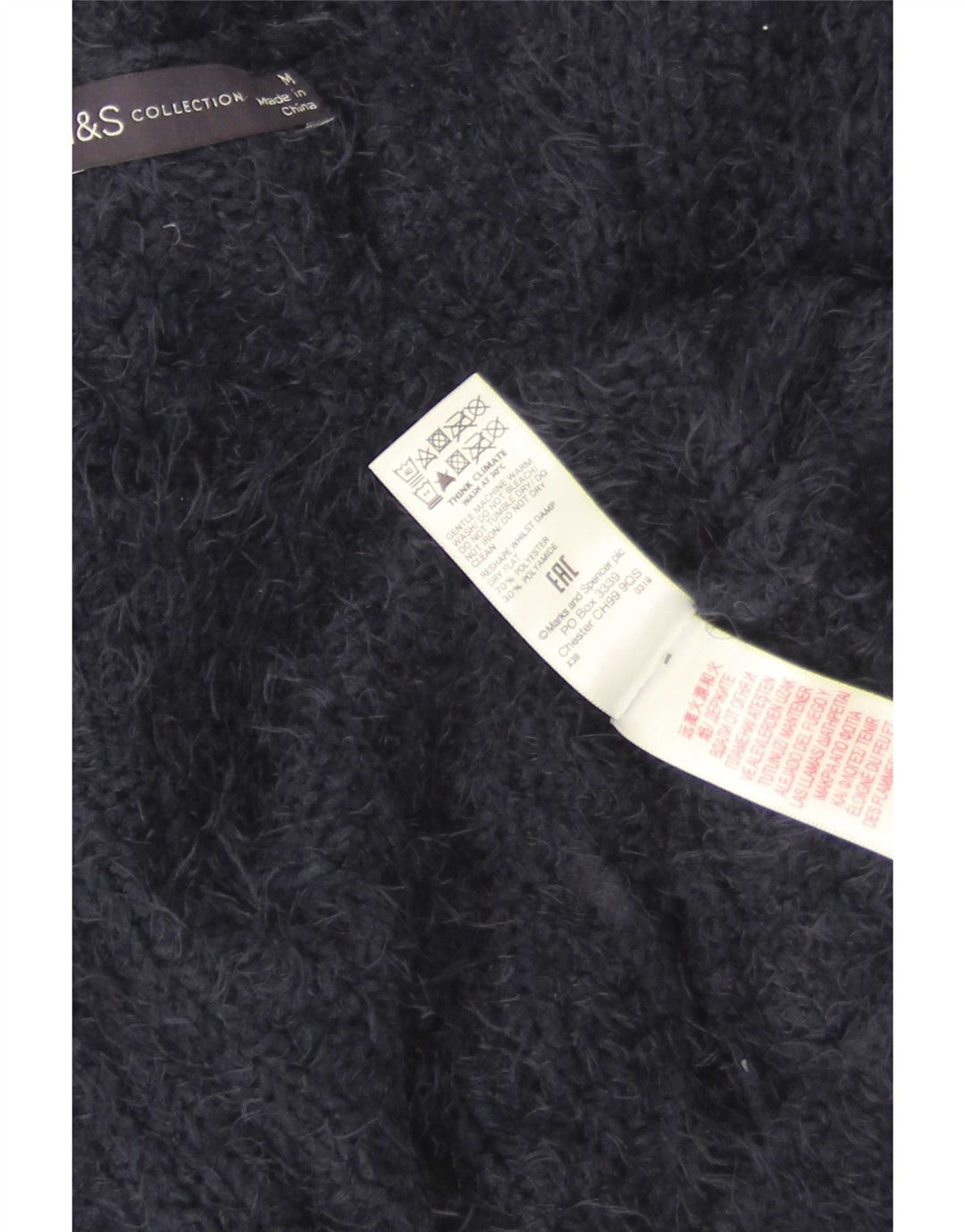 Pulover cardigan pentru femei Marks & Spencer UK 14 Poliester mediu bleumarin