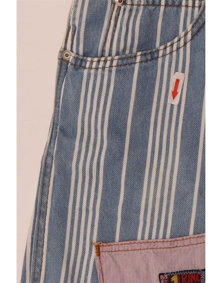 Pantaloni scurti salopete vintage pentru femei W28 Medium Blue Striped