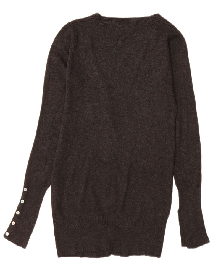 Pulover cardigan cu paragate ZARA pentru femei UK 10, raion mic, gri