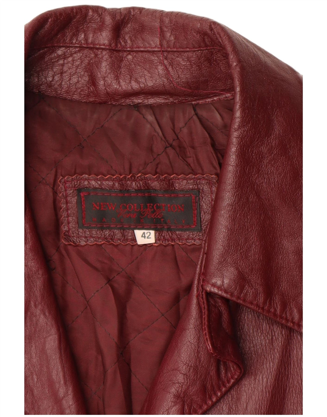 COLECȚIE NOUĂ Palton din piele pentru femei IT 42 Medium Maroon Leather