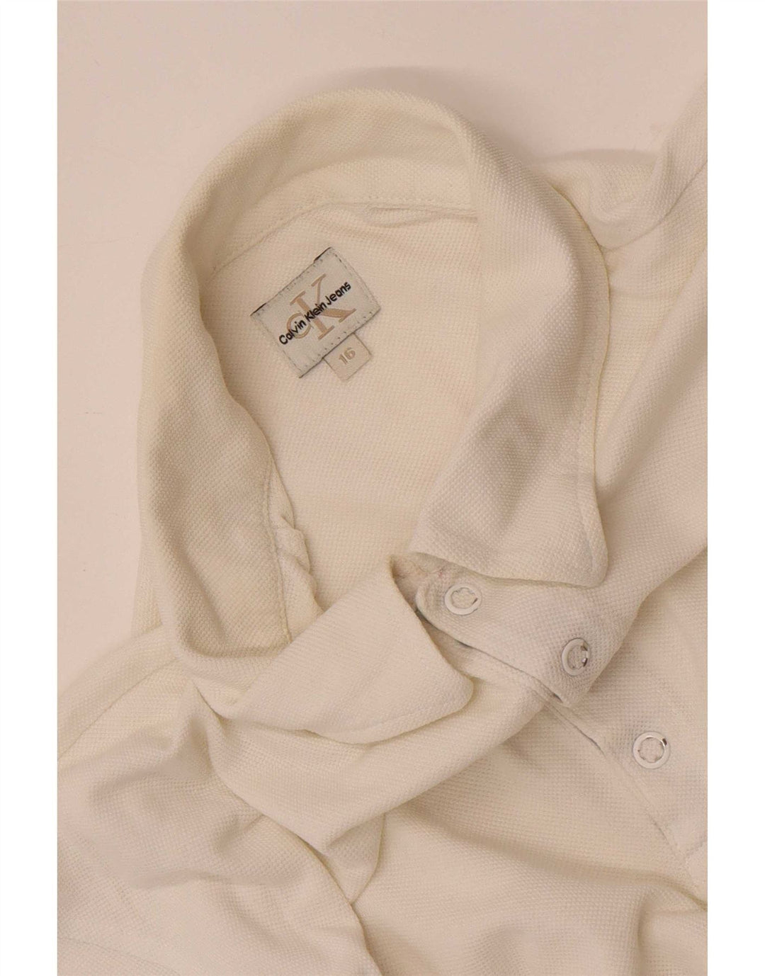 Calvin Klein Jeans Tricou Polo Băieți 15-16 Ani Alb