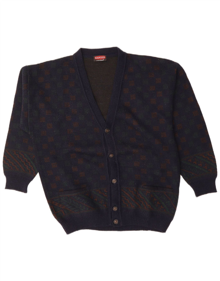Pulover cardigan pentru bărbați Ranger XL bleumarin geometric