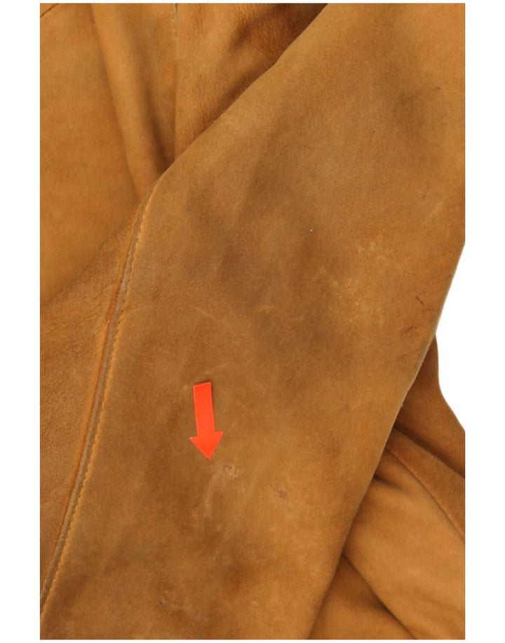 Jachetă vintage pentru bărbați din piele intoarsa UK 40 mare maro din piele