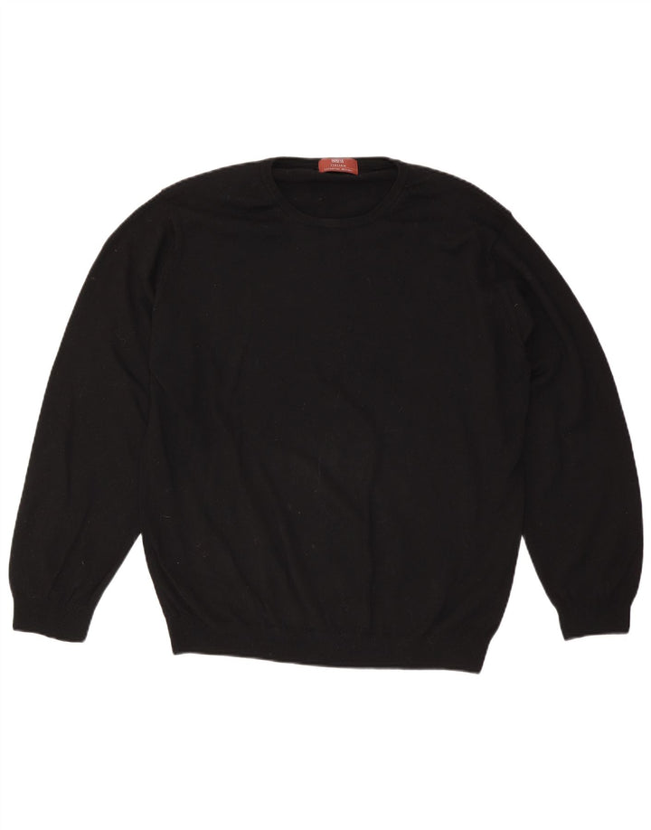 Pulover pentru bărbați Marks & Spencer cu gât crew pulover mare lână neagră