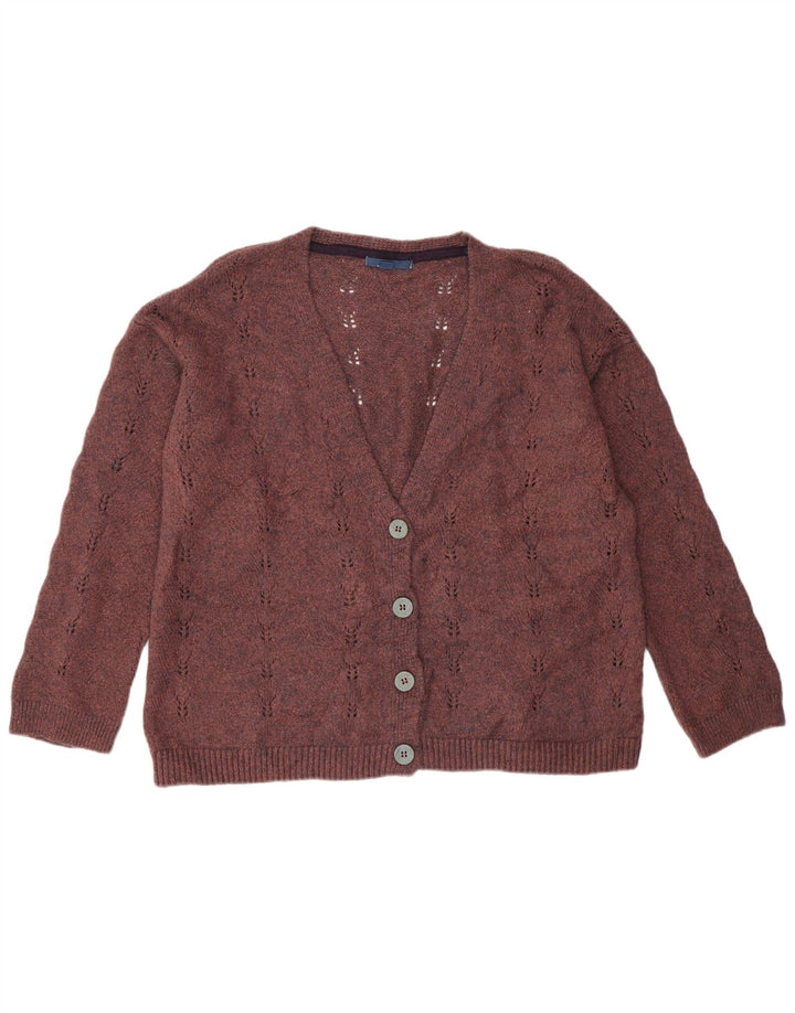 White Stuff Pulover cardigan pentru femei, cu tăiere largă, UK 14, maro mediu acrilic