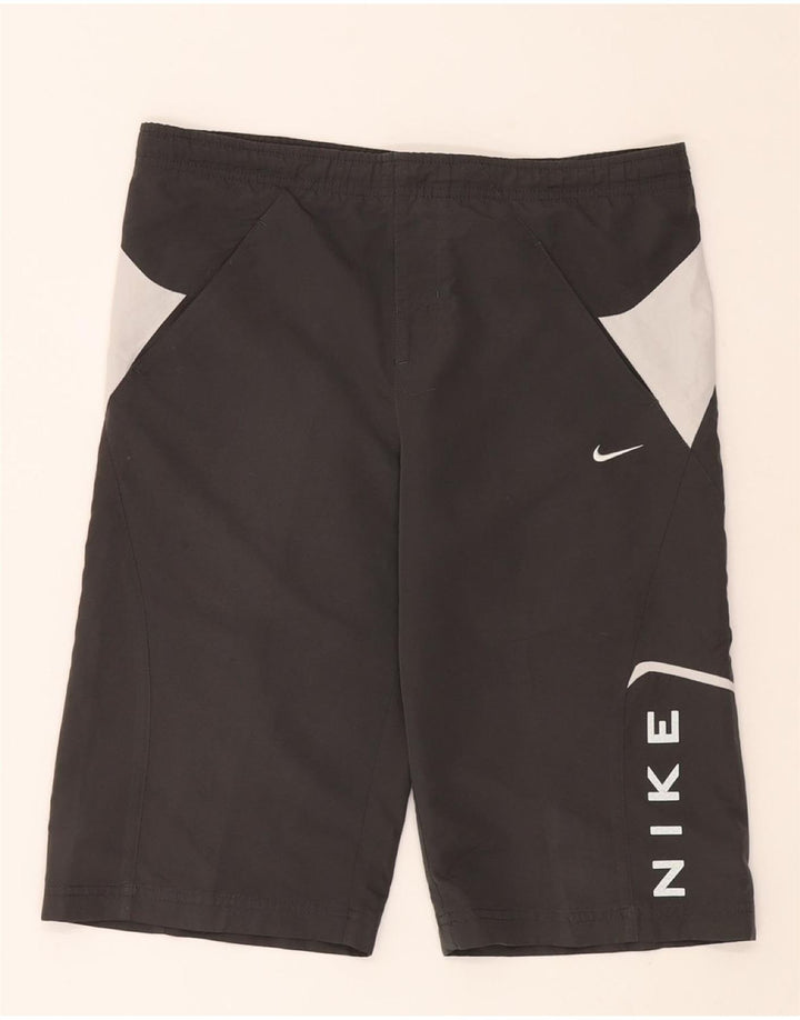 NIKE Boys Graphic Sport Shorts 10-11 Years Medium Grey Polyester Vintage Nike and Second-Hand Nike from Messina Hembry 