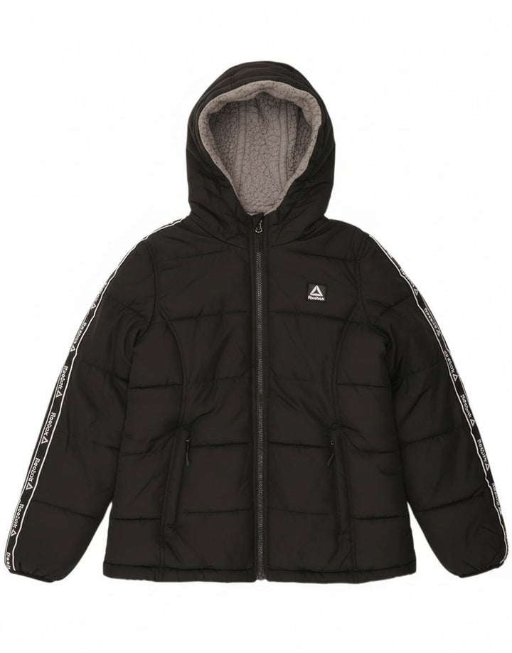 Jachetă căptușită cu glugă Reebok pentru femei UK 10 Small Black