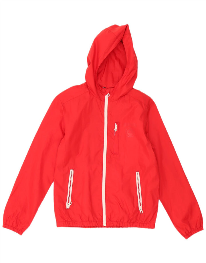 Jachetă de ploaie cu glugă Quiksilver pentru băieți 11-12 ani Poliester roșu mediu